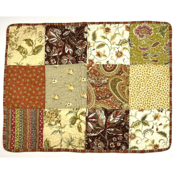 Single C&F HOME 20"x26" Standard Quilted PILLOW SHAM Crispin Patchwork Orange - Picture 1 of 4